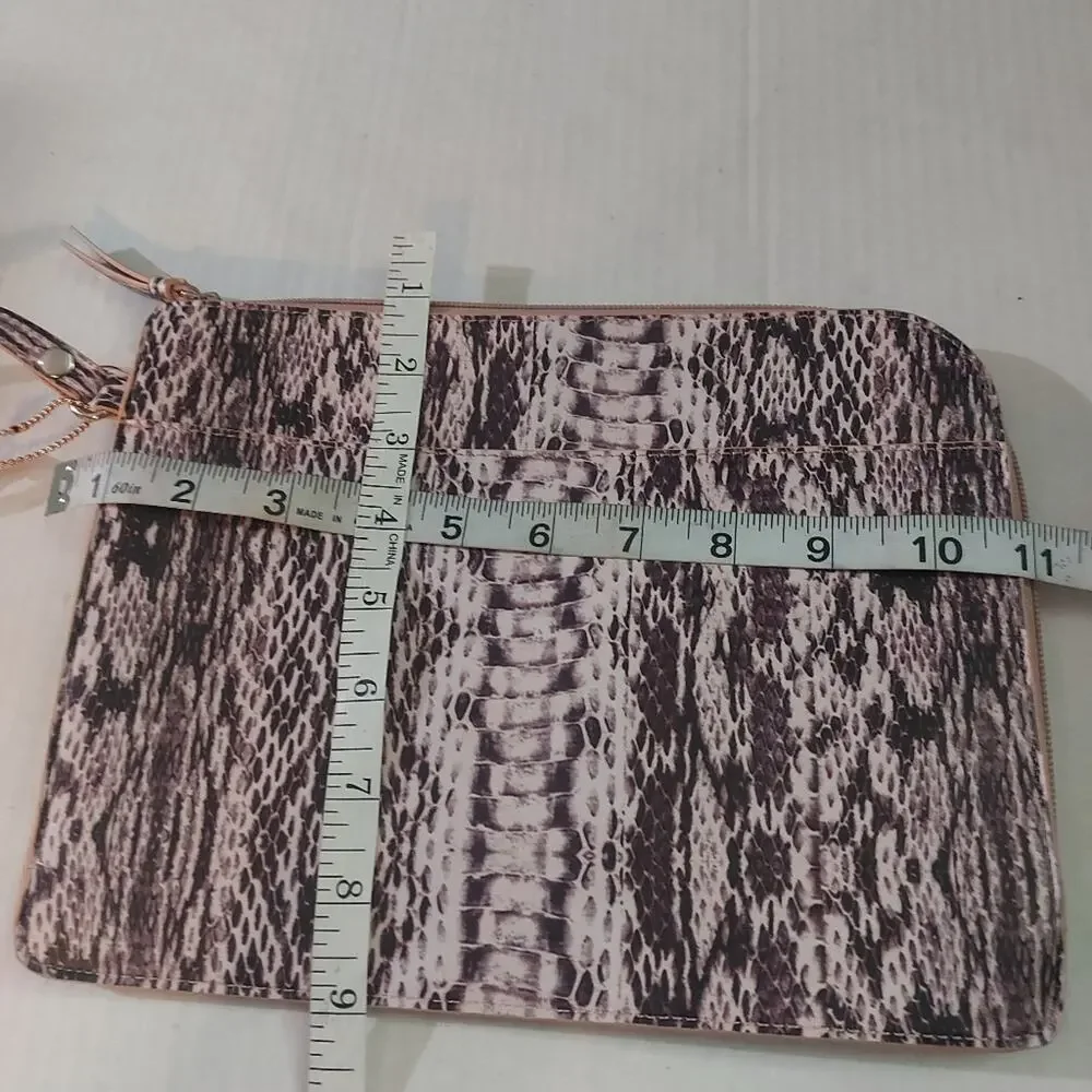 Pink Faux Crocodile Wristlet Accessory Casual Animal Print Boho Rocker Party