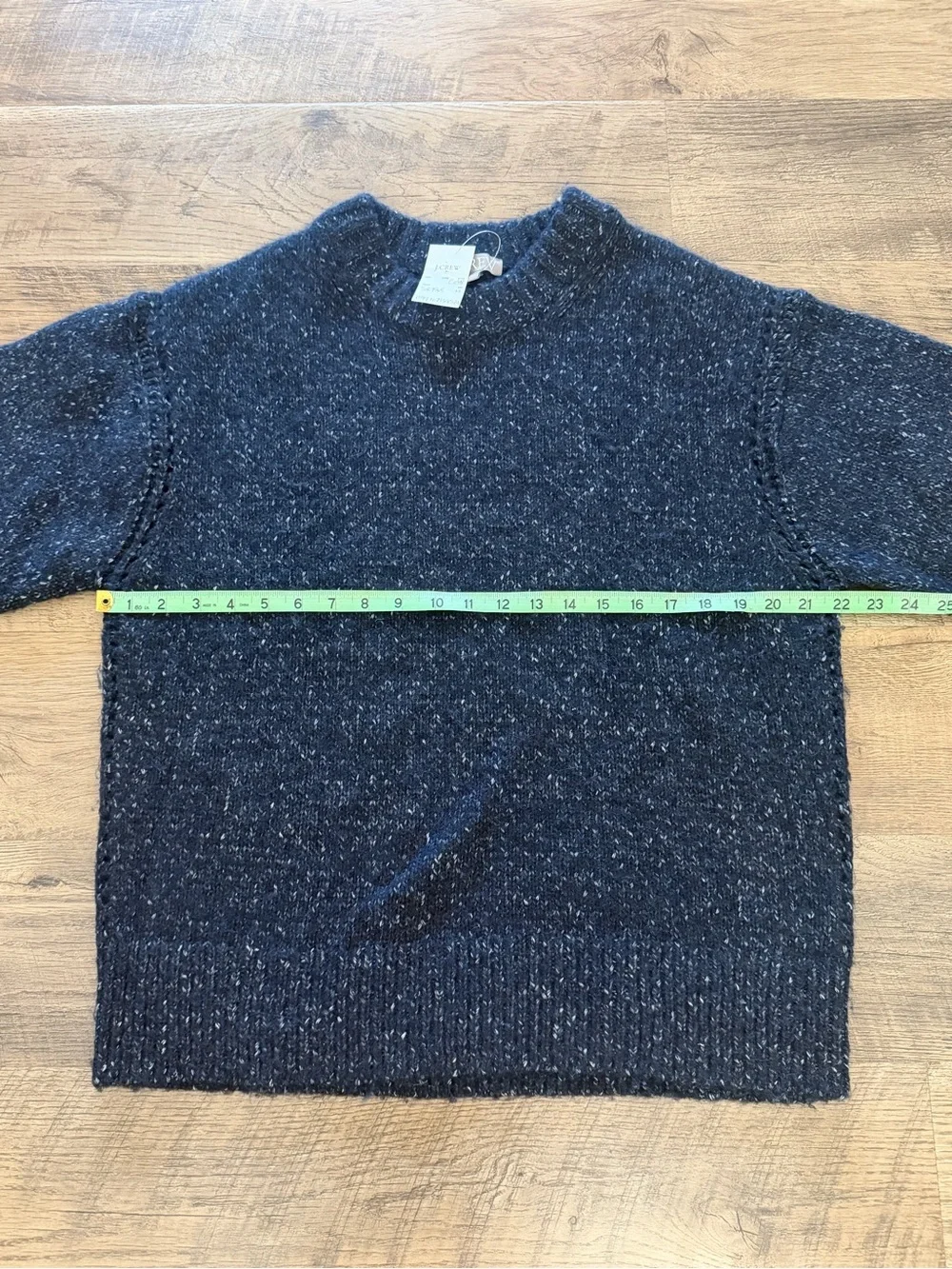 J.Crew Donegal Sweater Alpaca Wool Blend Navy Fleck Knit Pullover Medium NWT