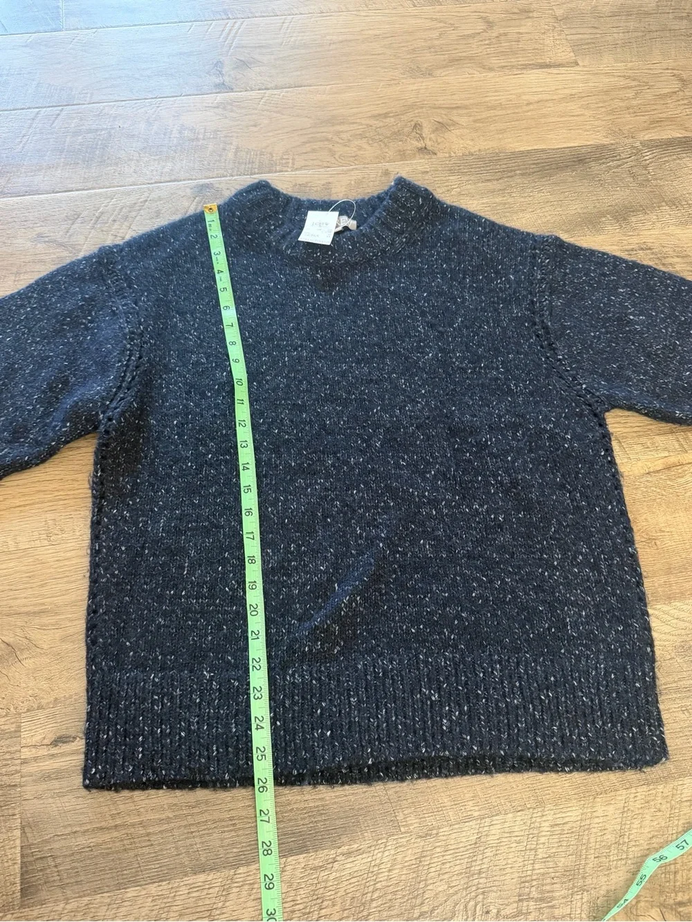 J.Crew Donegal Sweater Alpaca Wool Blend Navy Fleck Knit Pullover Medium NWT
