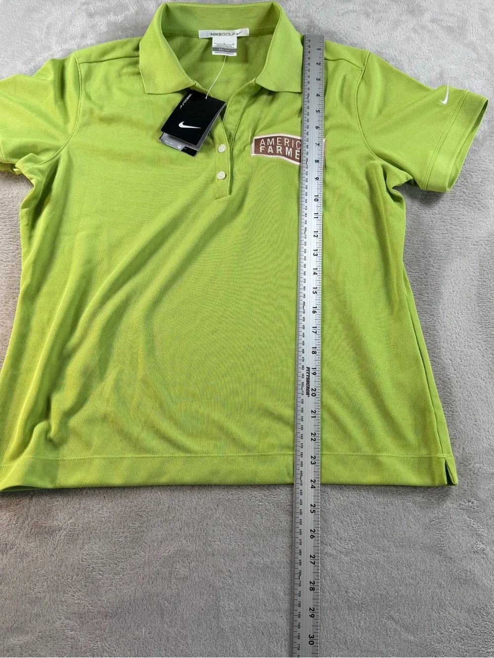 Nike Golf Womens Dri Fit Polo Shirt L Lime Green Americas Farmers Patch