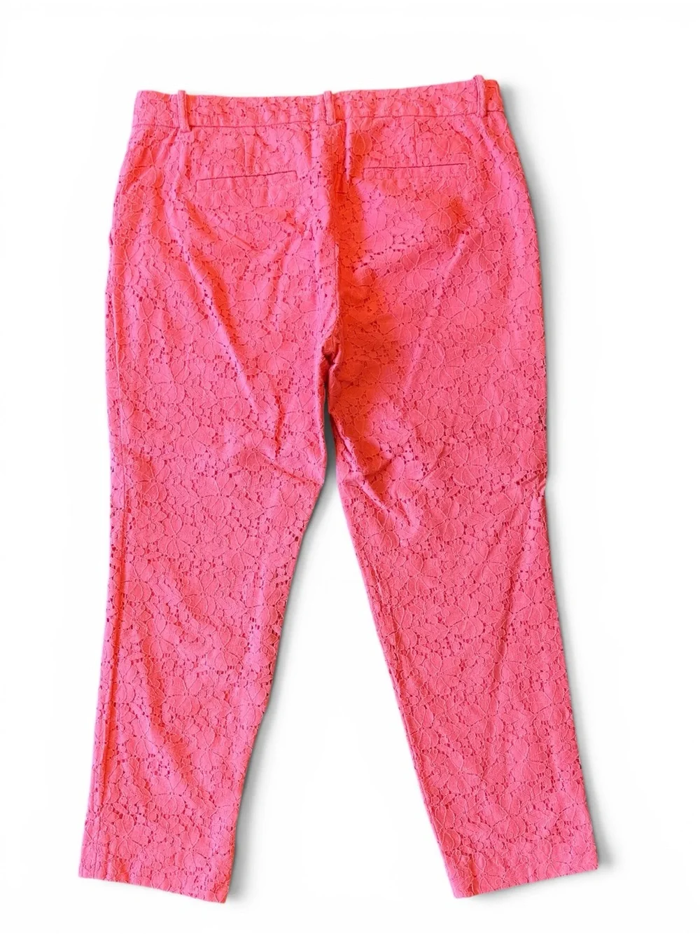J. Crew Coral Lace Capri Pants