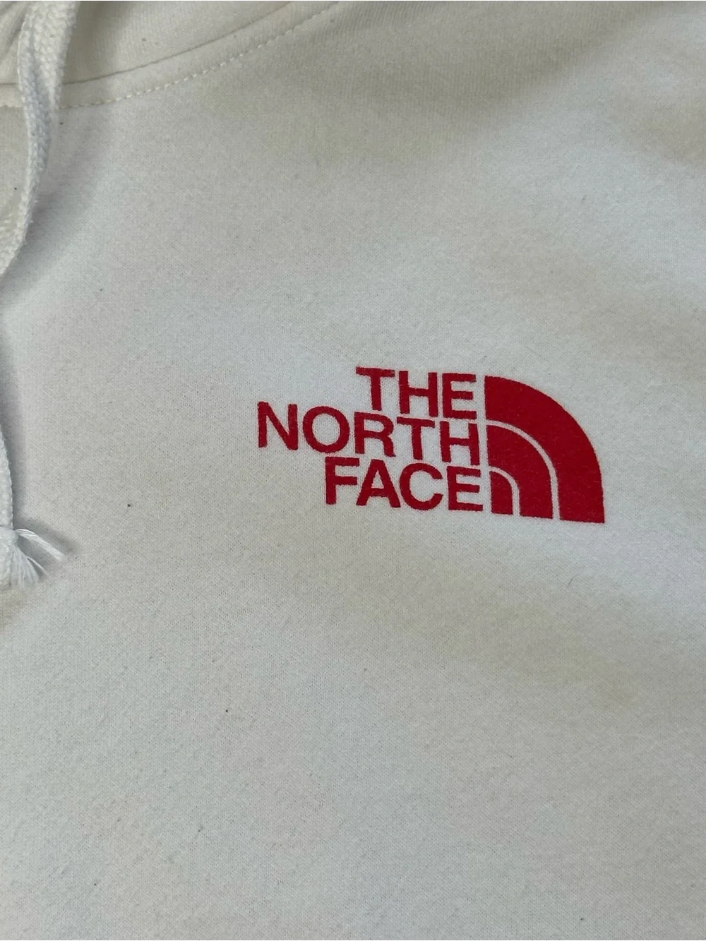 The North Face Hoodie Mens Hoodie White Size Medium Embroidered Front & Back