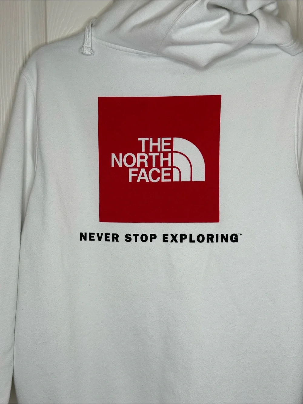 The North Face Hoodie Mens Hoodie White Size Medium Embroidered Front & Back