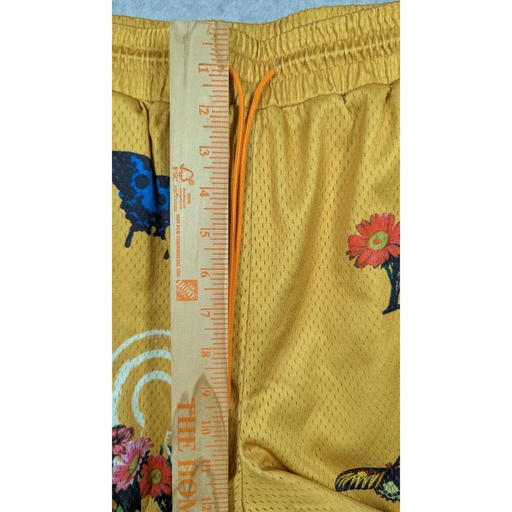 Almost Someday Men Shorts XL Floral Art Mesh Drawstring Retro Relax Fit‎