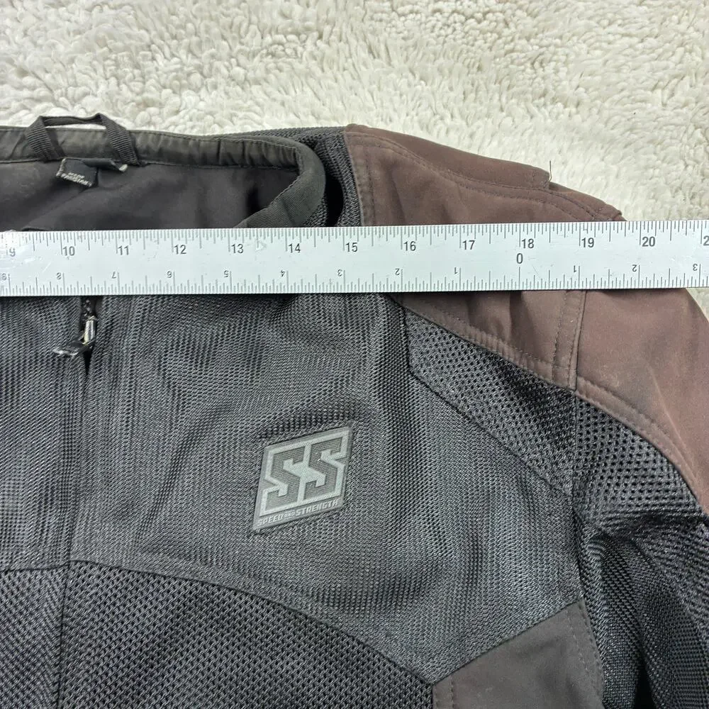 Speed & Strength Midnight Express Jacket Mens Large Mesh Vault Armor Motorcycle