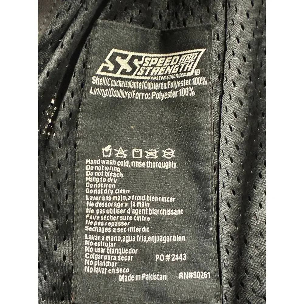 Speed & Strength Midnight Express Jacket Mens Large Mesh Vault Armor Motorcycle