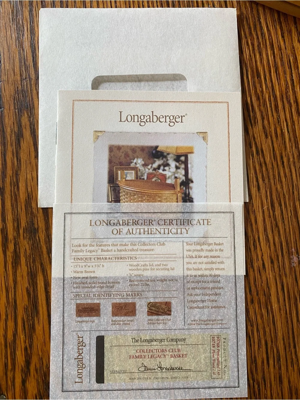 Longaberger vintage 2004