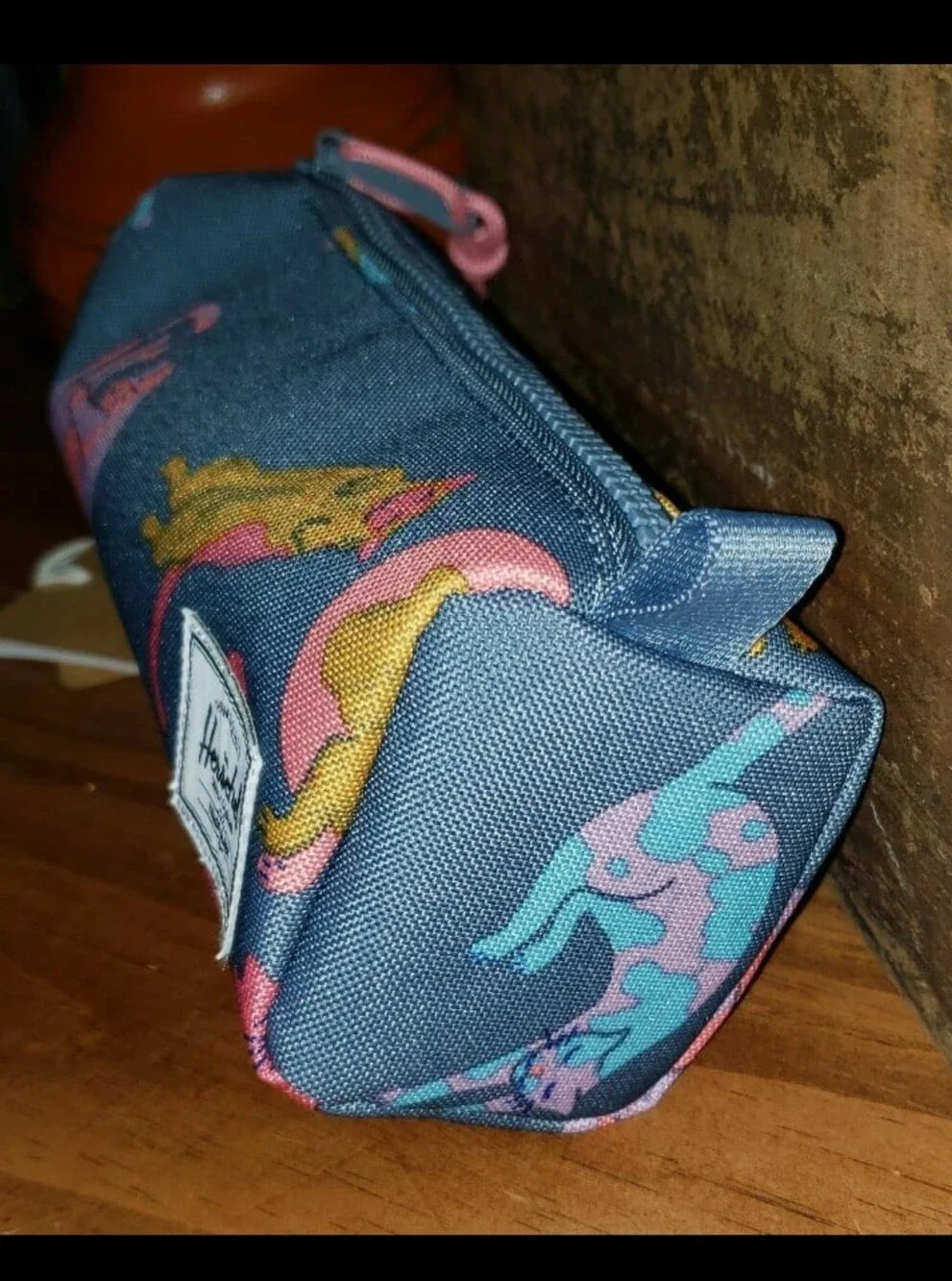 Herschel Dusty Blue Lazy Cat Settlement Pencil Case Little Herschel
