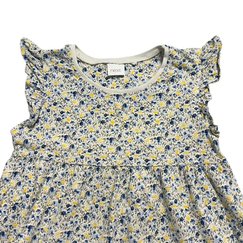 Next 3-4Y Blue & Yellow Floral Print Dress