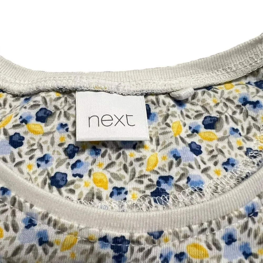 Next 3-4Y Blue & Yellow Floral Print Dress