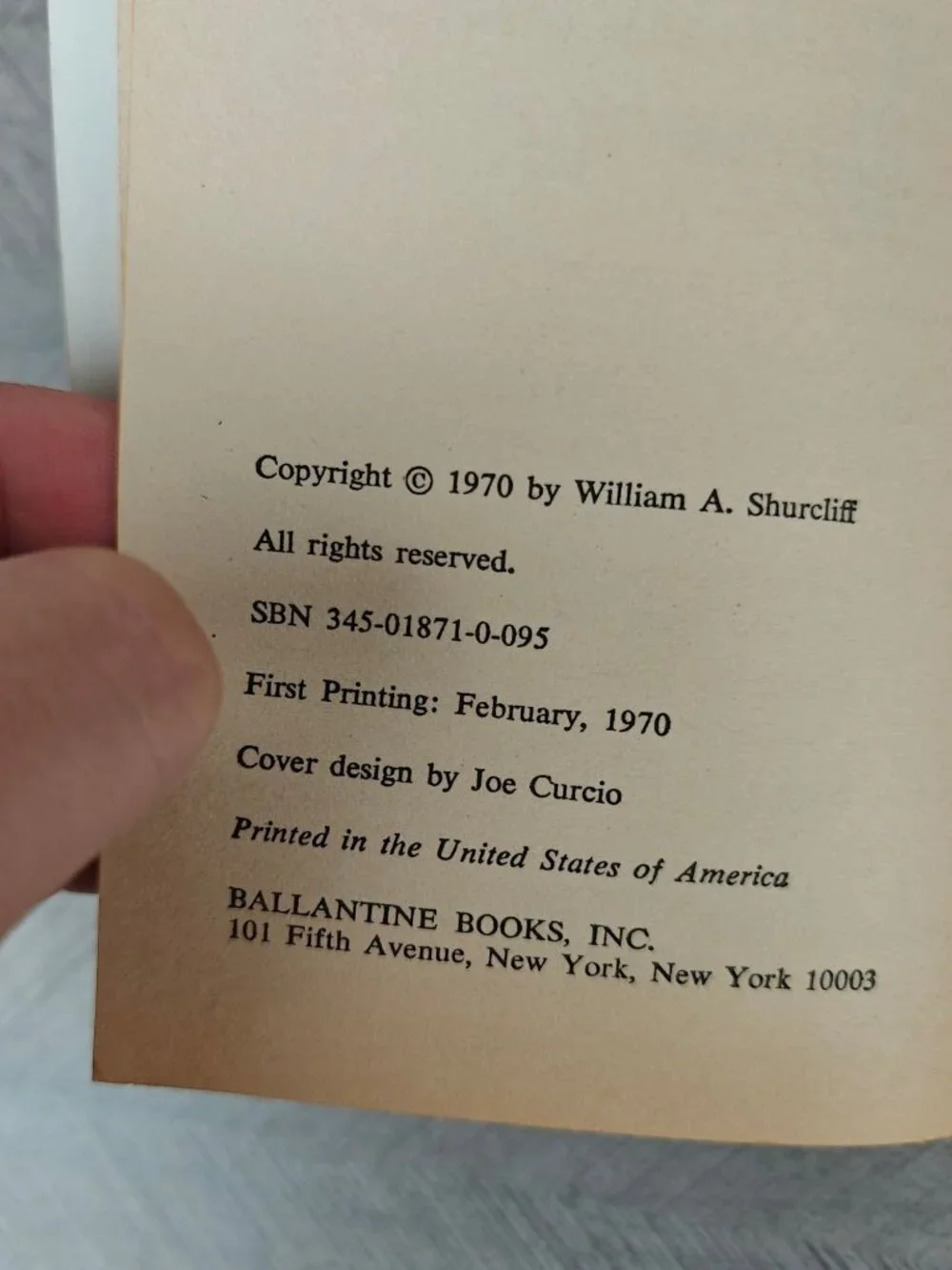 Ballantine Books detailed 1970