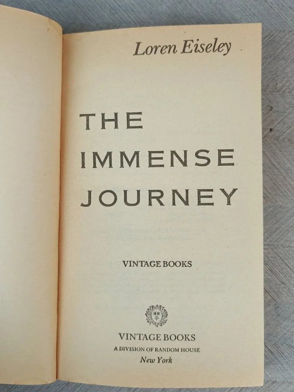 Vintage Books immense journey