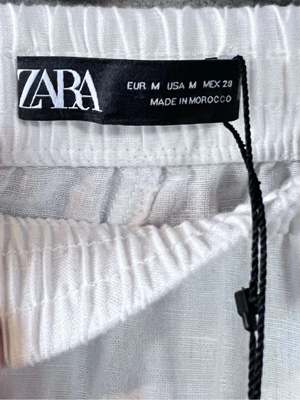Zara Pants Women’s Linen Wide Leg Size M White Palazzo Lagenlook NWT Full Length