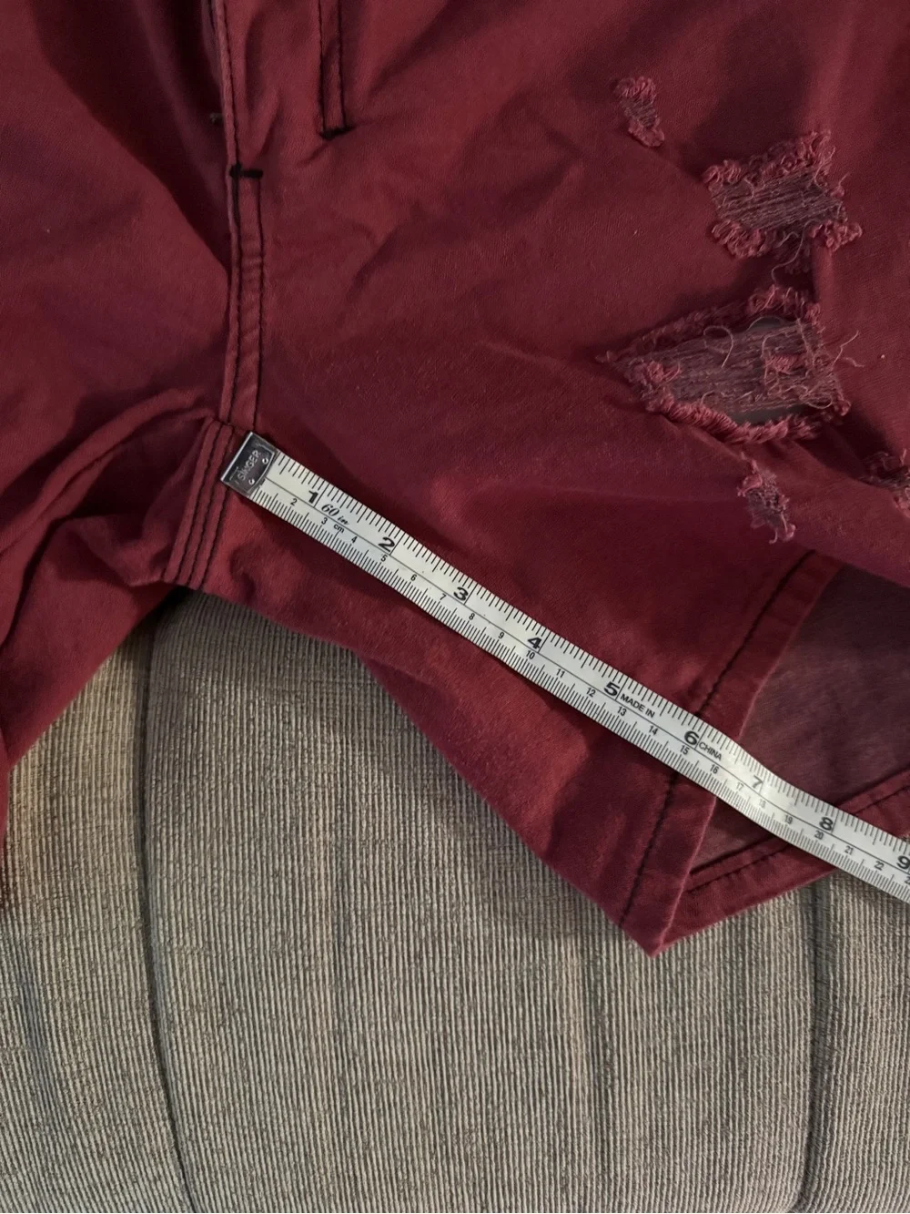 Tiger Horse Red Distressed Men’s Shorts with Accent Suspenders