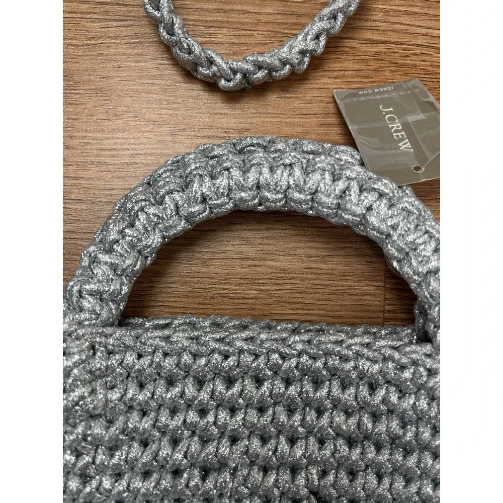 J.Crew Cadiz Small Silver Metallic Crossbody Phone Purse Bag NEW