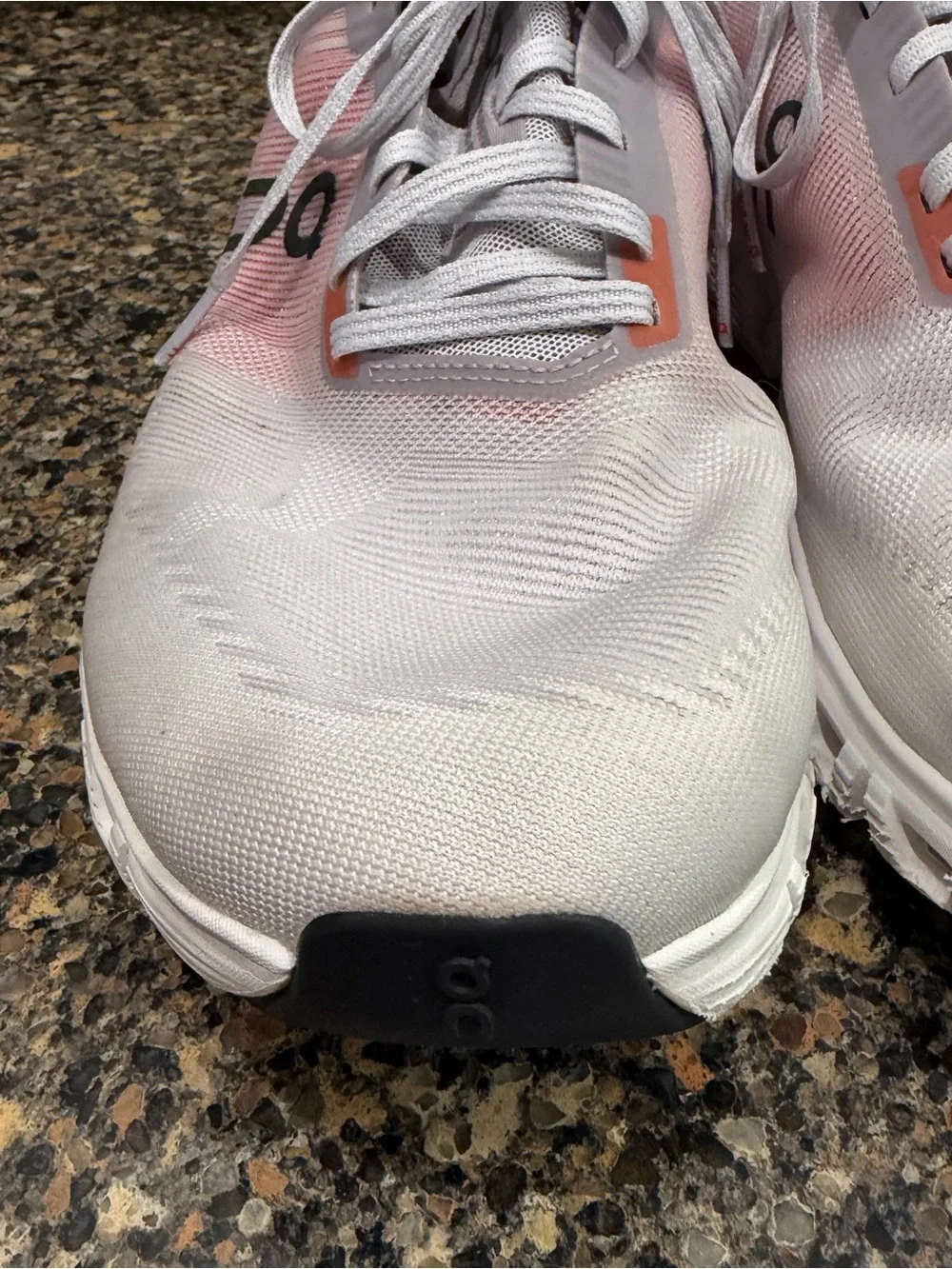 On Running Cloud  mens Running Shoes - White with reddish  Accent 11.5