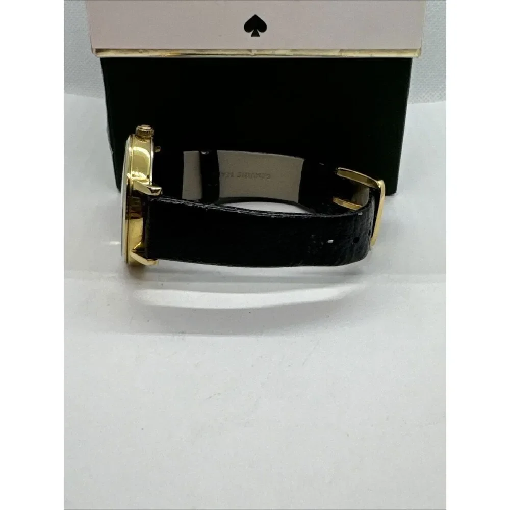 Kate Spade New York 0107 Women's Black Leather Analog Dial Quartz Watch JNA166