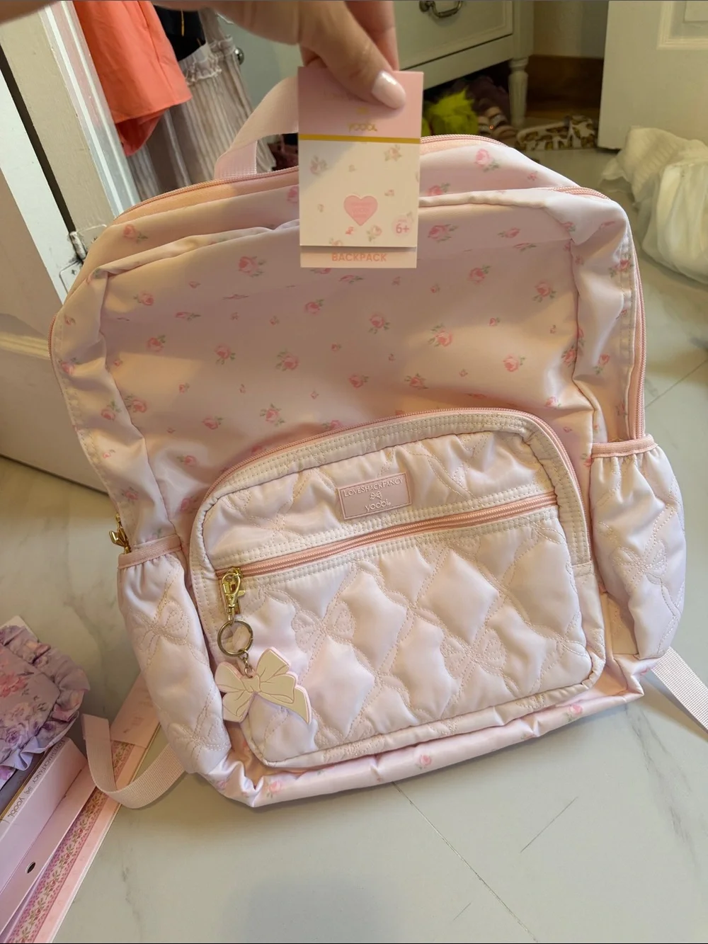 LoveShackFancy x Target Pink Floral Kids Backpack & Matching Stationery Set