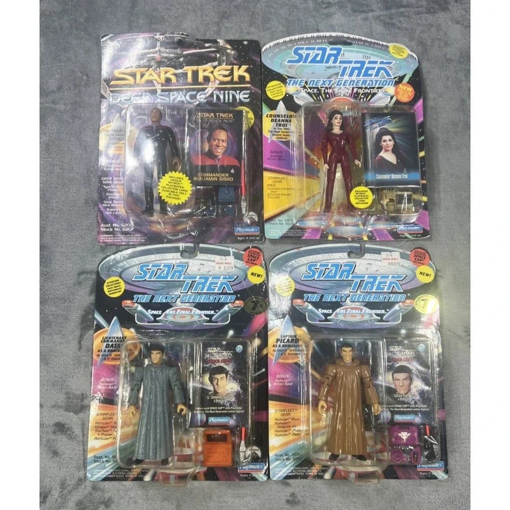 Vintage Star Trek DS9 Picard Data Sisko Deanna Lot Of 4 Action Figure Playmates