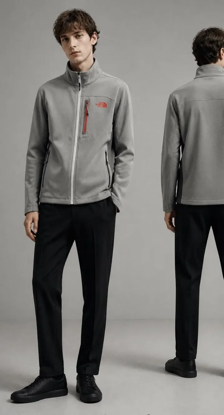 The North Face Canyonlands Sweatshirt Gray/Red Mens Size Large