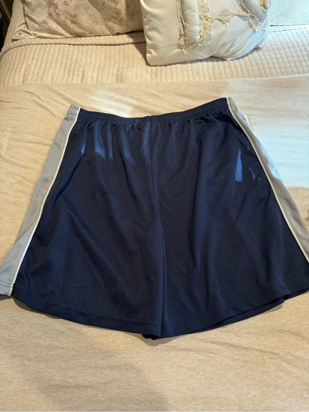 Stitches Men's Athletic Shorts in Navy and Gray with NY Logo