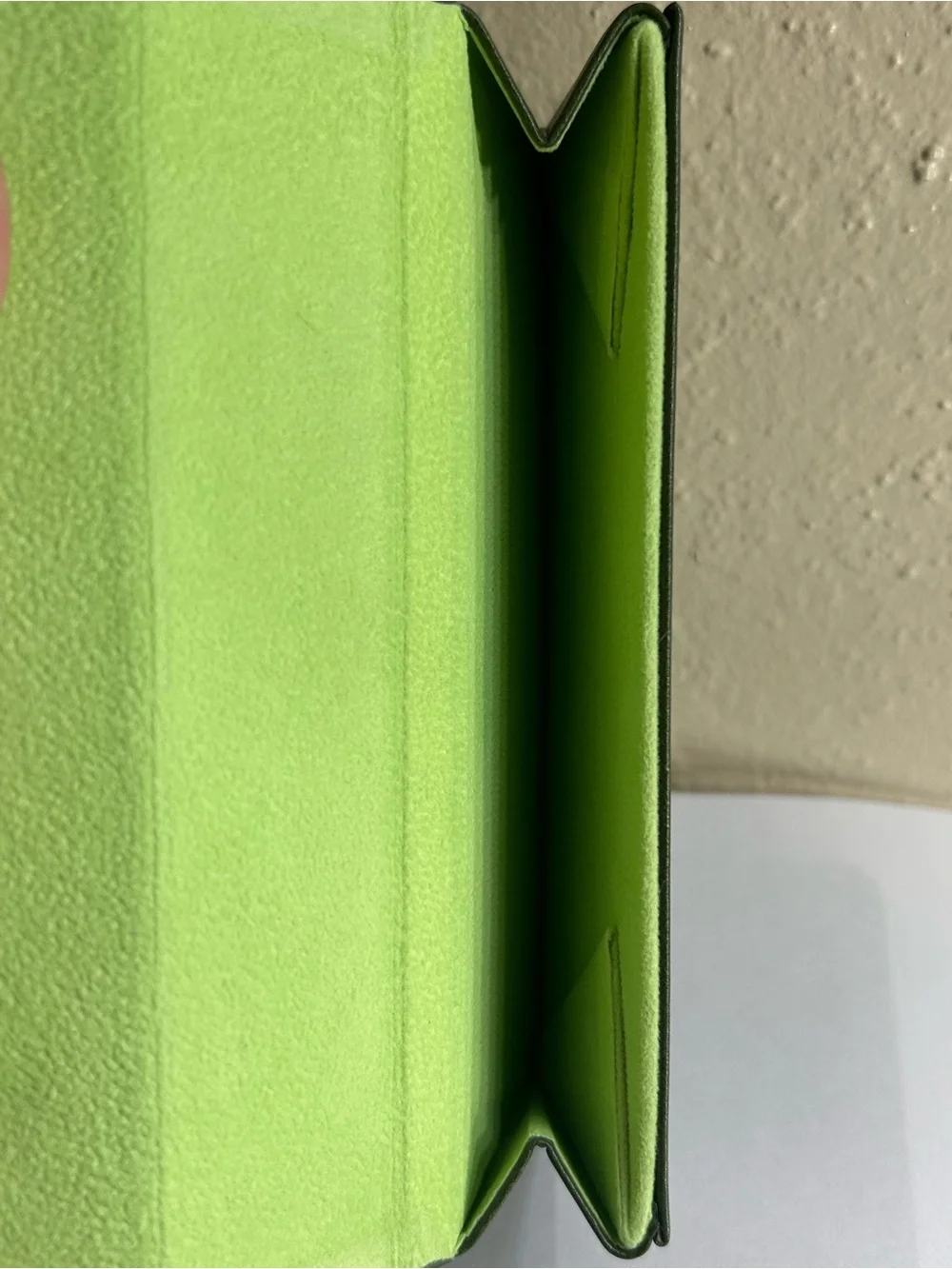 Longchamp Olive Green Leather Folded Wallet