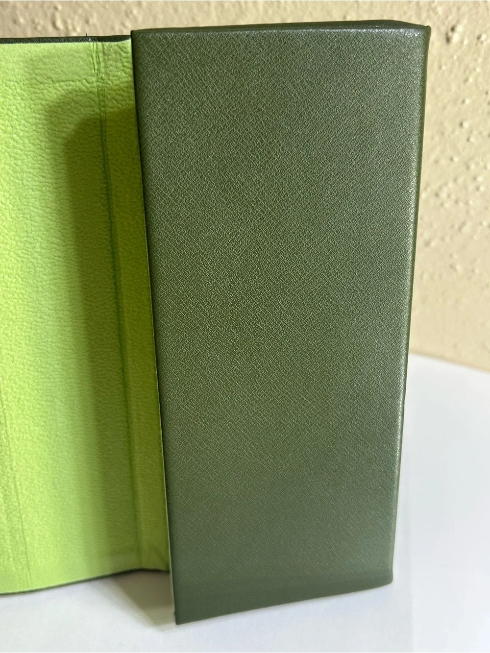 Longchamp Olive Green Leather Folded Wallet
