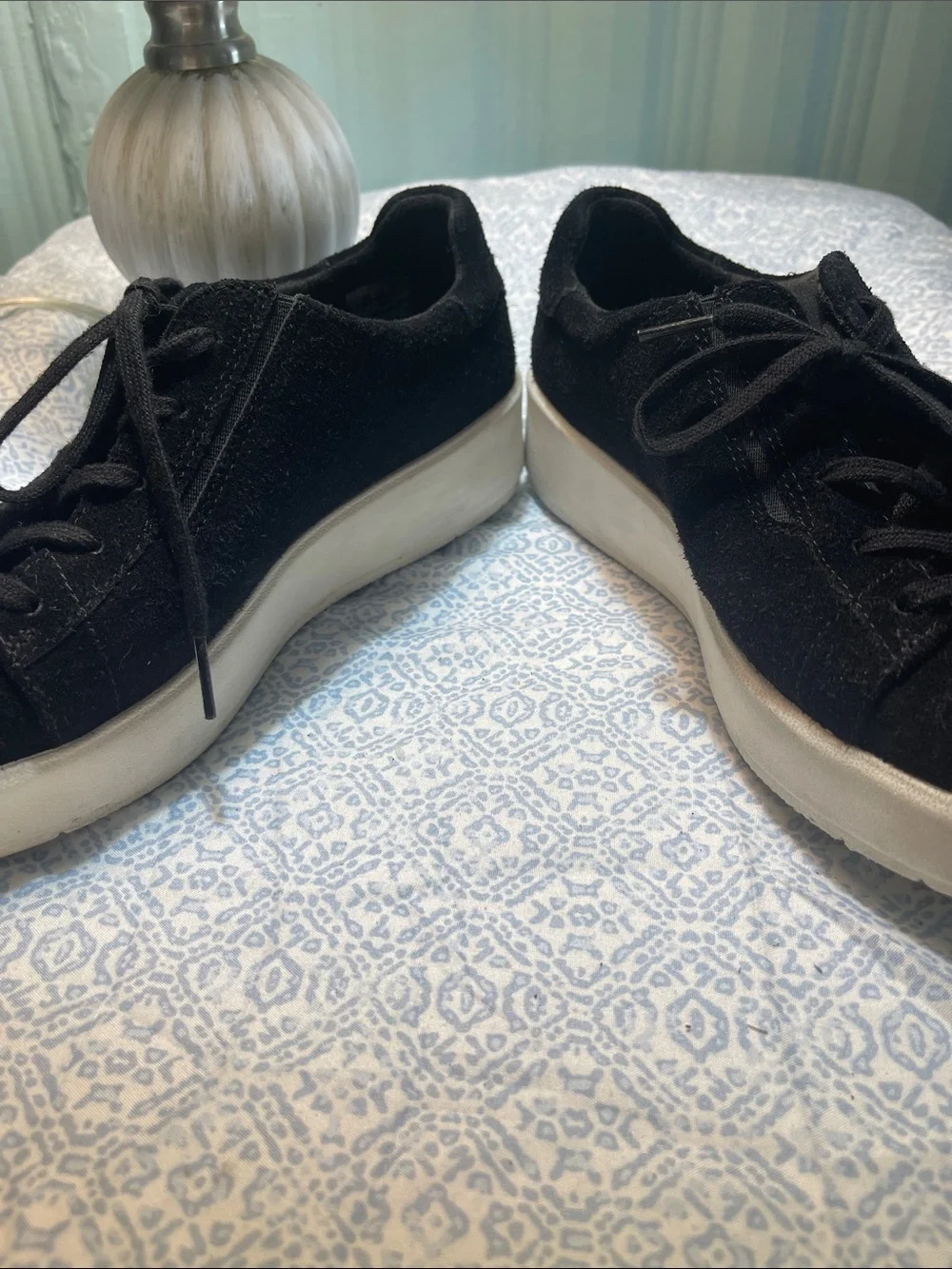 Clark’s Black Suede Lace-Up Sneakers - Women's Casual Shoes Size