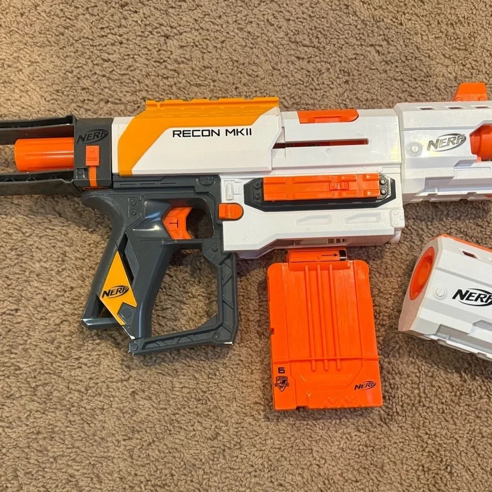 Nerf Recon MKII Blaster - Orange, White, and Black