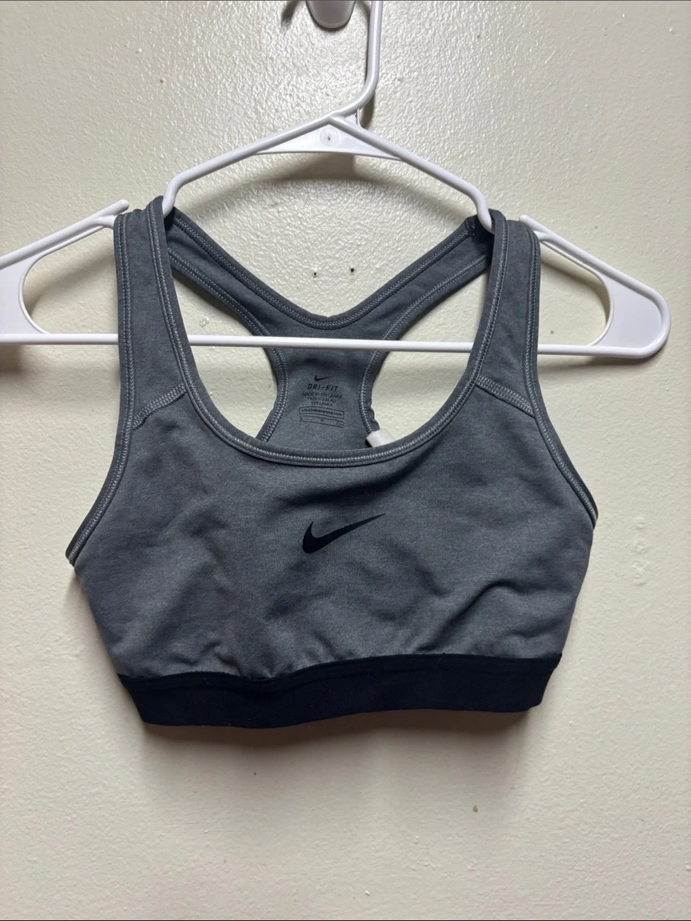 Nike Gray Dri-FIT Racerback Sports Bra small