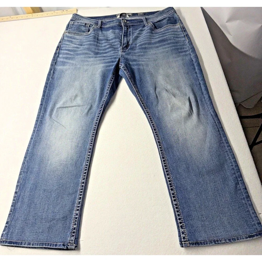 BKE Tyler Simply Straight Jeans Mens 40R Medium Wash Denim Relaxed Straight