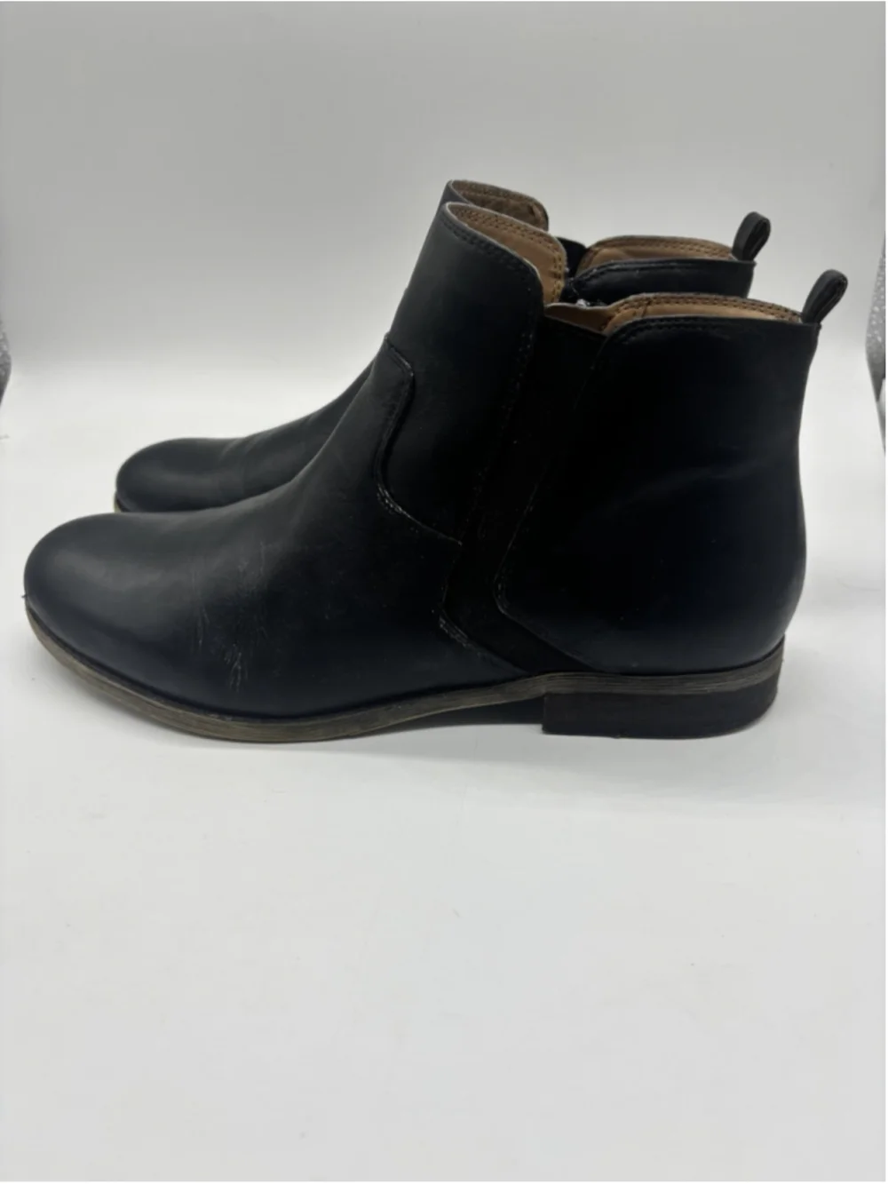 Franco Sarto Kampton Black Leather Chelsea Ankle Boots Women’s Size 10 M