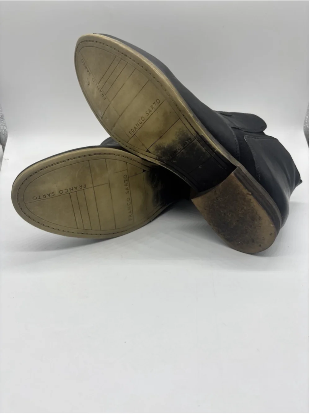 Franco Sarto Kampton Black Leather Chelsea Ankle Boots Women’s Size 10 M