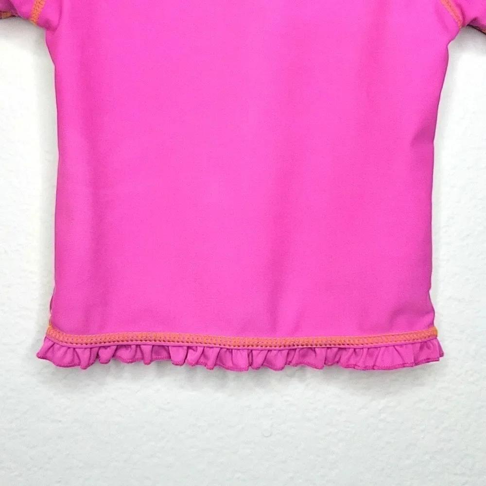 CARTER'S Floral Rash Guard Swim Tee Shirt size 3T Pink Green Blue Orange