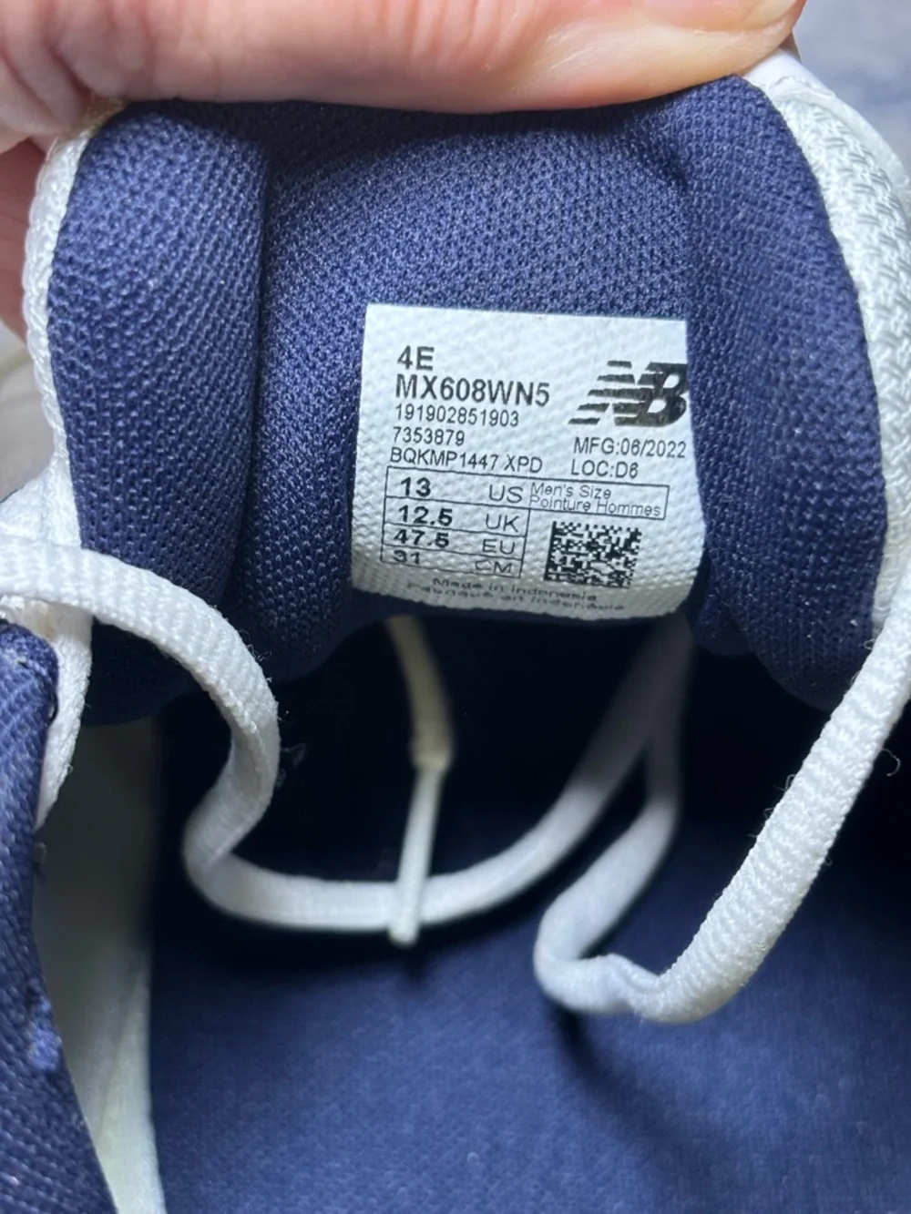 NEW BALANCE 608 V5 SIZE 13 4E EXTRA-WIDE WIDTH WHITE NAVY SNEAKER MX608WN5 NEW