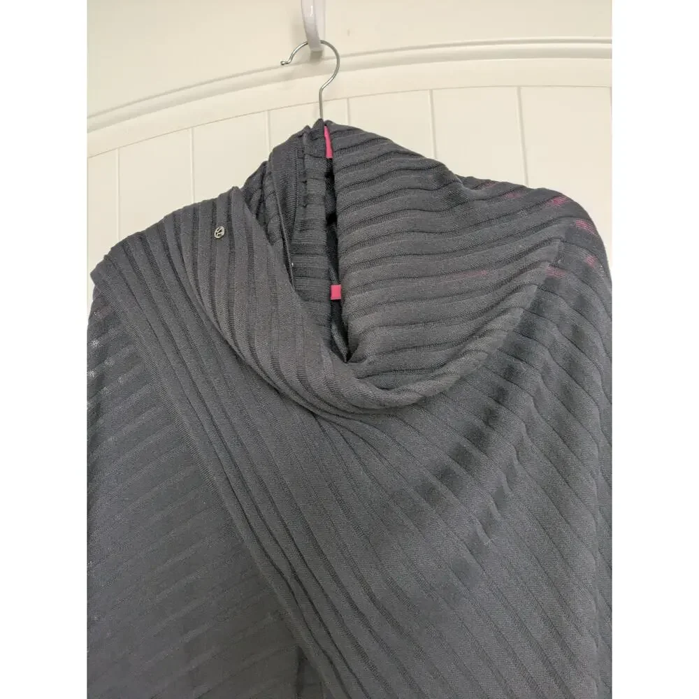 NWT Lululemon Rejuvenate Scarf Long Cardigan Womens Black Cocoon Wrap Cotton
