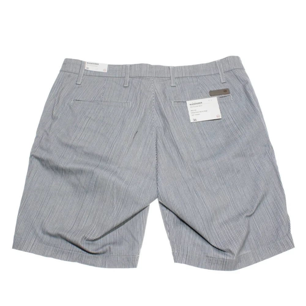 AG Adriano Goldschmied NWT Wanderer Slim Trouser Shorts Size 36 US Blue Stripes