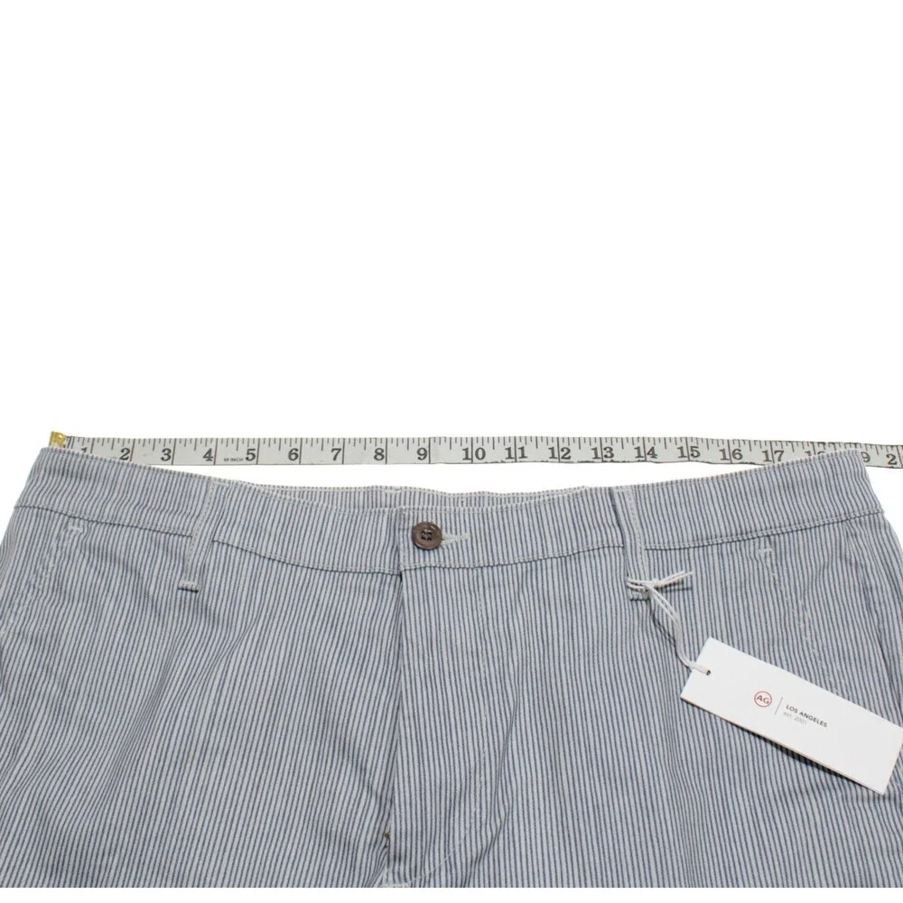 AG Adriano Goldschmied NWT Wanderer Slim Trouser Shorts Size 36 US Blue Stripes