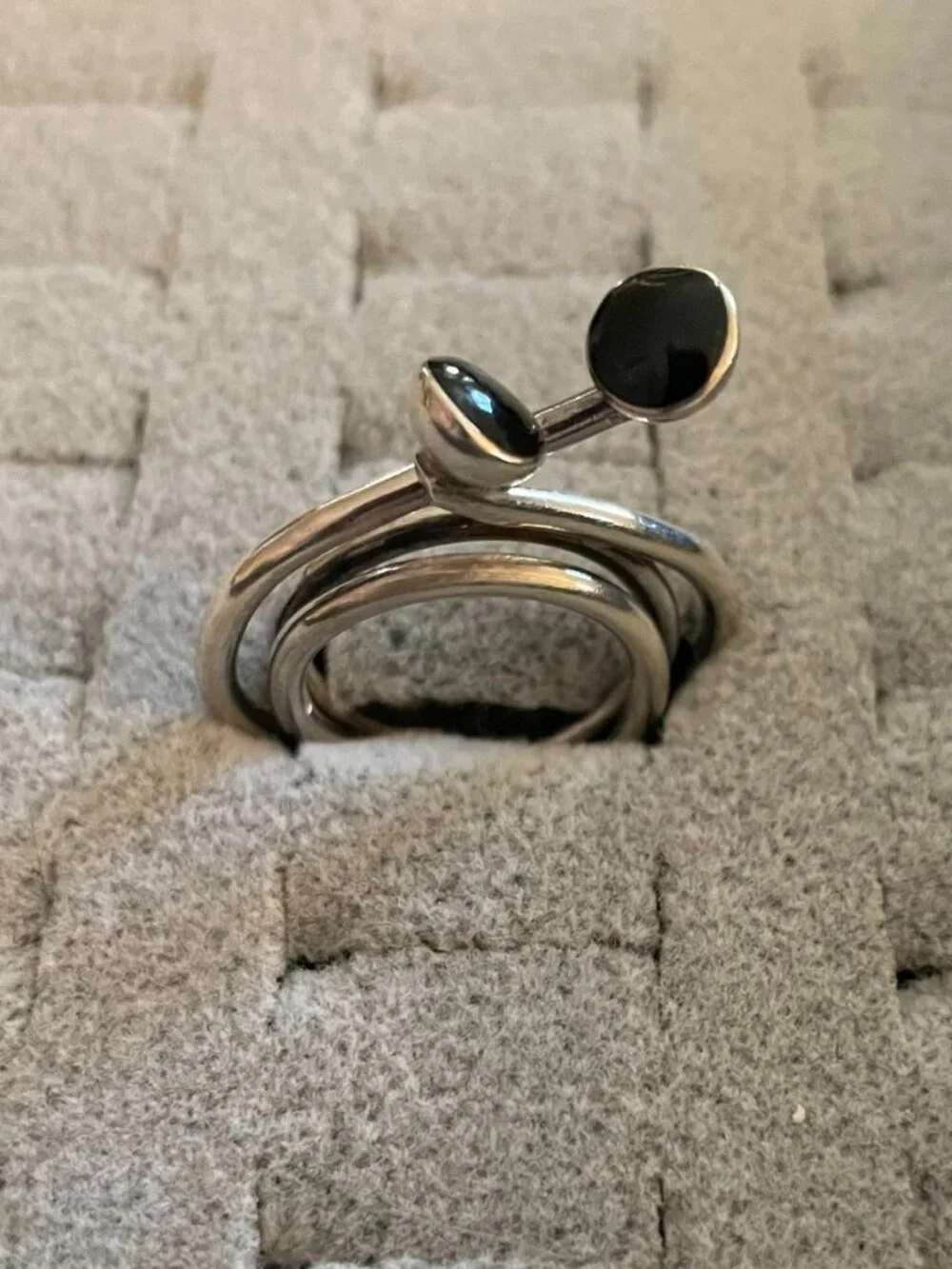 Vintage Sterling Silver Ring Abstract Handmade Statement Free Form Size 7 Boho