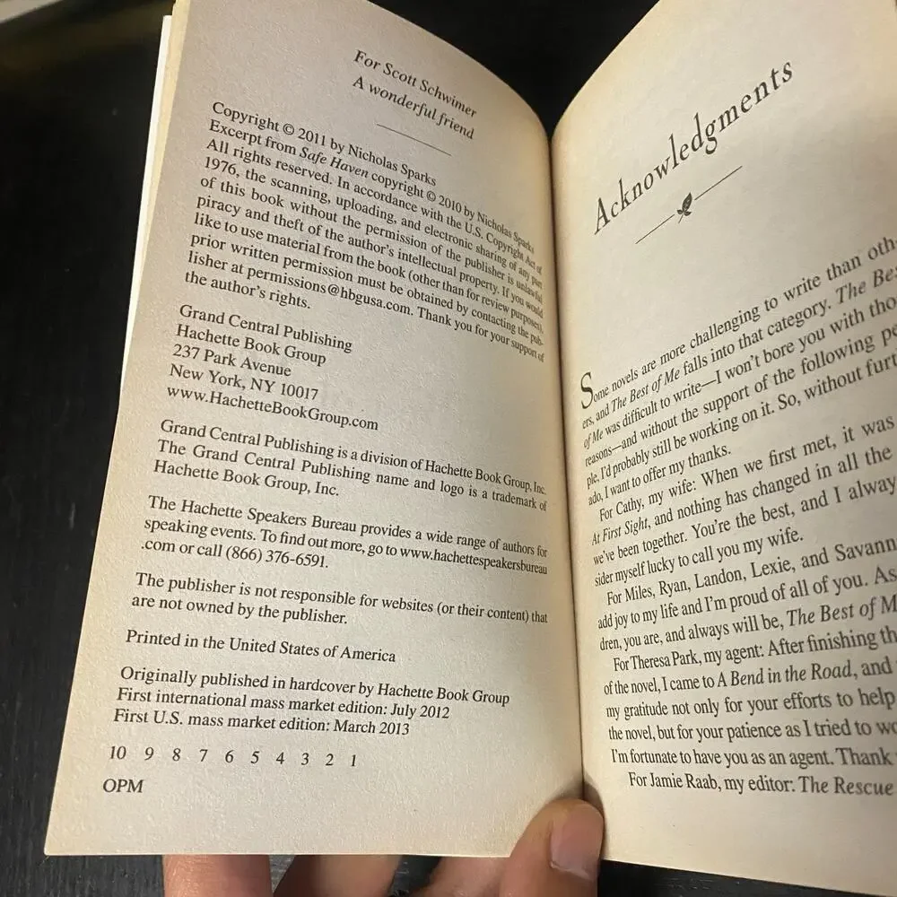 Best of Me by Nicholas Sparks (2013, Mass Market)