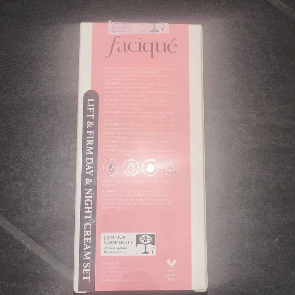 faciqué Lift & Firm Day & Night Cream Set Peptides Collagen Youthful Glow
