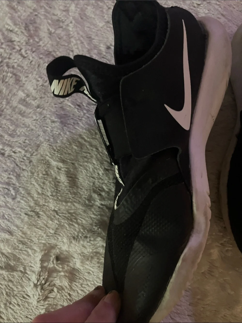 Nike Black Slip-On Athletic Shoes with White Swoosh Accent