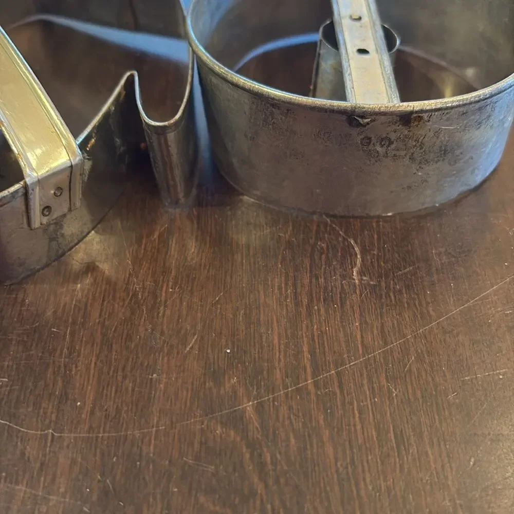 Vintage cookie cutters, hand and donut