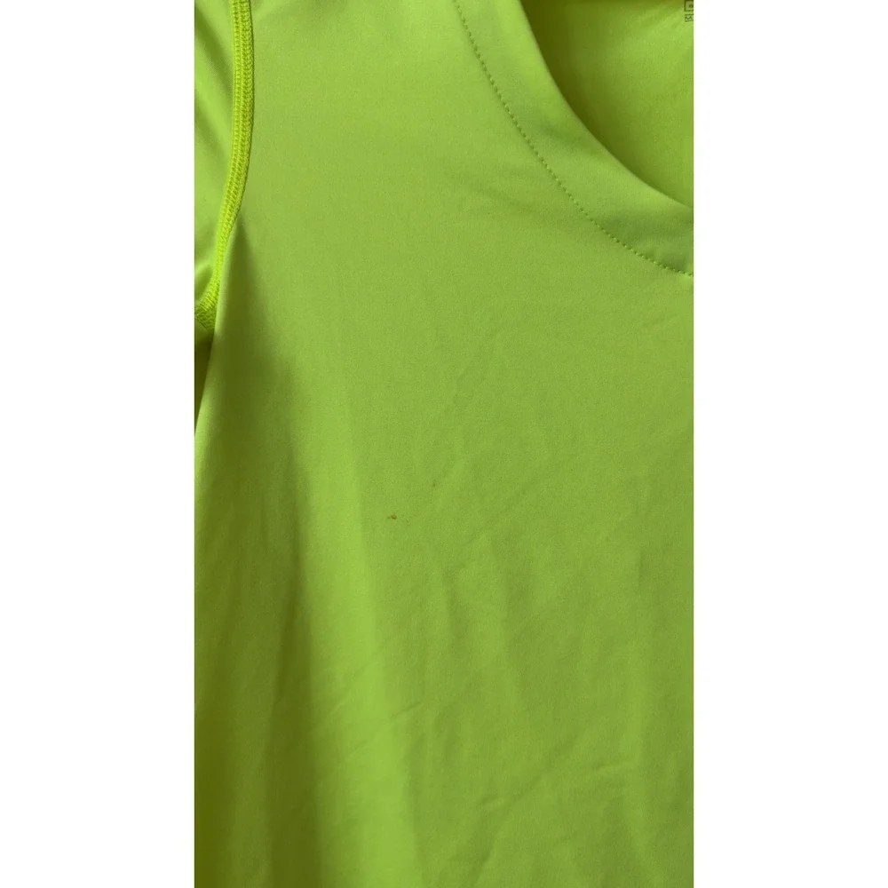 Nike Pro Womens V Neck Short Sleeve Training Shirt Neon Yellow Volt Medium 0856