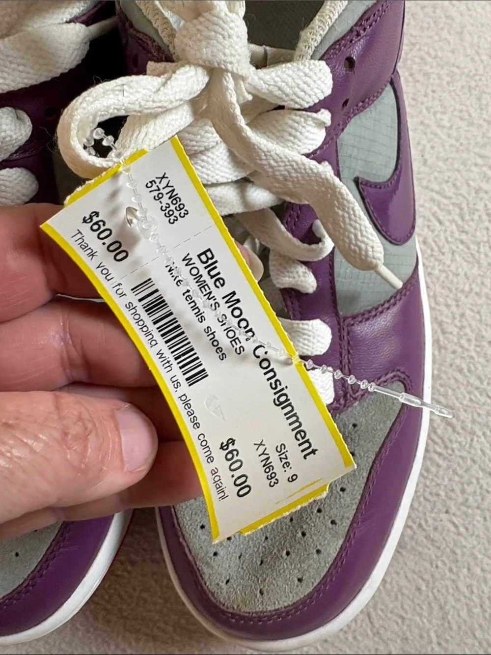 Nike Purple and Gray Low-Top Sneaker Heel Detail