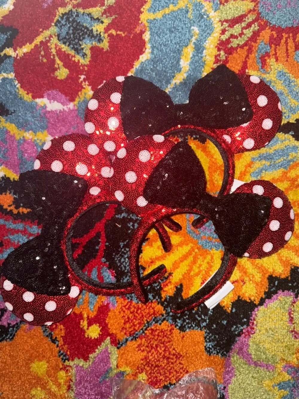DISNEY |  Minnie Mouse Sequin Ears Headband - Red/Black