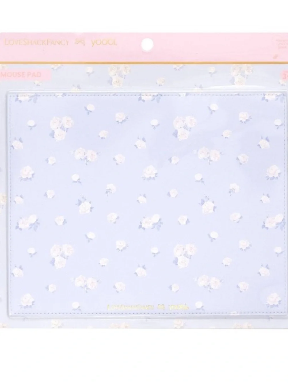 LoveShackFancy Light Blue Floral Bow Pen , mousepad, Matching tech Pouch Set
