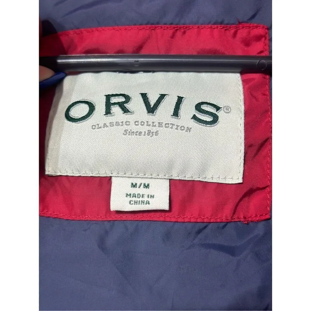 NWOT Orvis Essex Duck Down Bright Red Duck Down Puffer Vest Men's Medium