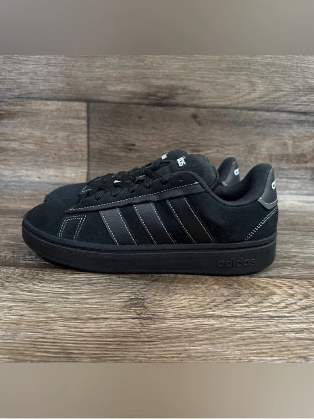 NWT Adidas‎ Grand Court Alpha Sneaker Men's BLACK ON BLACK Sz 8