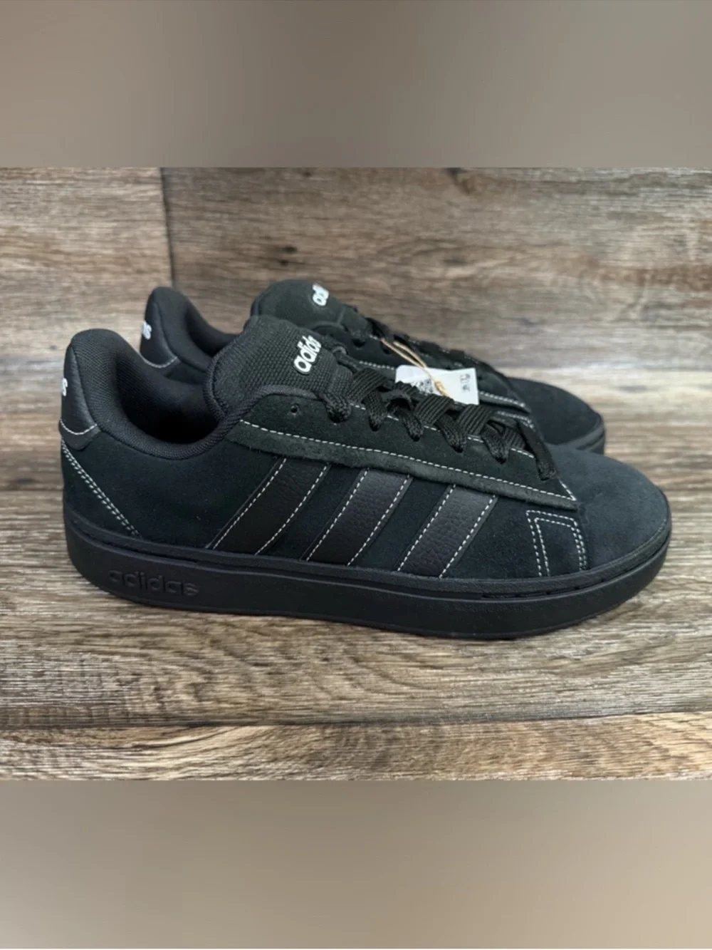 NWT Adidas‎ Grand Court Alpha Sneaker Men's BLACK ON BLACK Sz 8